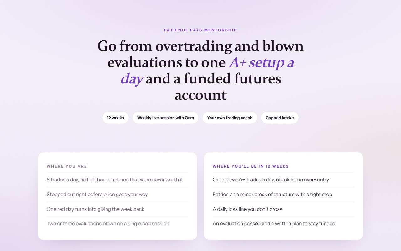 Patience Pays Mentorship preview